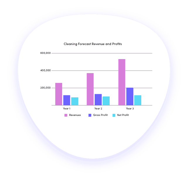 Cleaning business finance projections graph