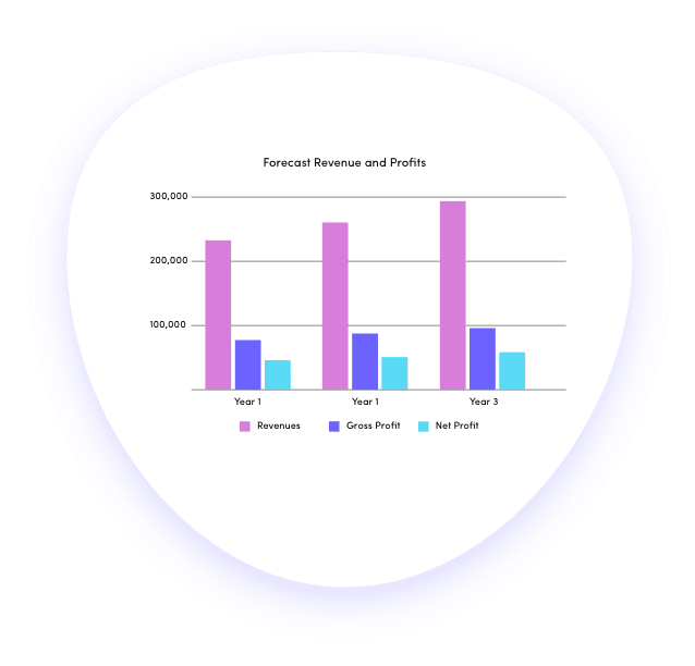 Landscape gardening business finance projection graph